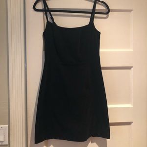 90’s suede LBD with teeny tiny slit